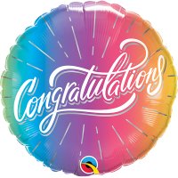 Congratulations Rainbow Rays 18" Foil Balloon