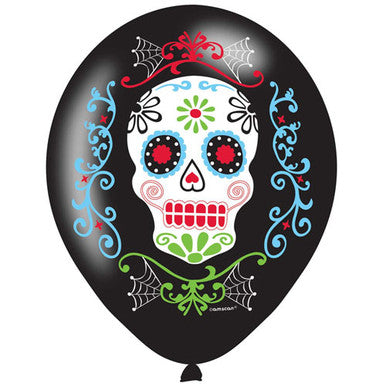Day of the Dead Classic 11" Latex Balloons 6 Pack