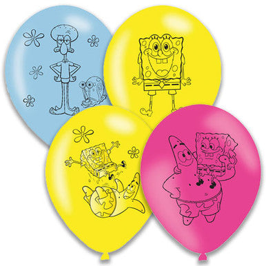 Spongebob Squarepants Latex Balloons 6 Pack
