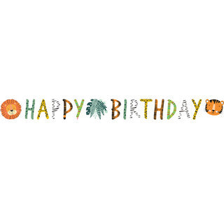 Happy Birthday Go Wild Jungle Banner