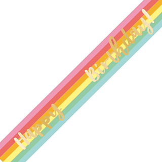 Add an Age Happy Birthday Pastel Rainbow Banner