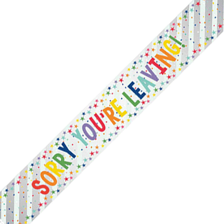 Sorry You're Leaving Rainbow Banner
