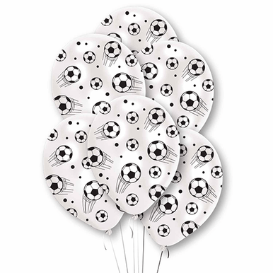 Mixed Football Latex Balloons - 6 Pack (Available in Singles)