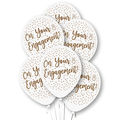 On Your Engagement 11" Latex Balloons 6 Pack