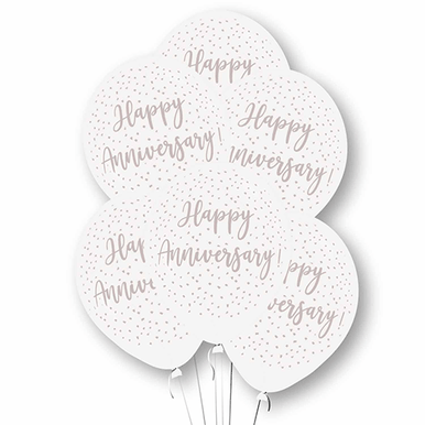 Happy Anniversary 11" Latex Balloons 6 Pack