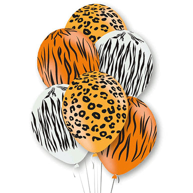 Animal Print Latex Balloons 6 Pack