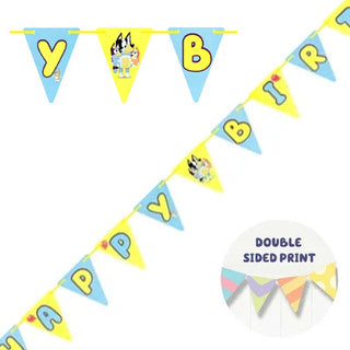 Happy Birthday Bluey Pennant Banner Bunting