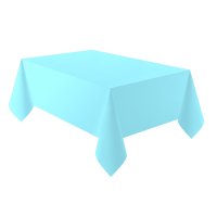 Plain Aqua Light Blue Deluxe Paper Rectangle Tablecloth
