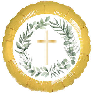 Religious Cross Gold 18" Foil Balloon