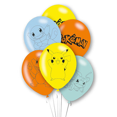 Pokemon Latex Balloons 6 Pack