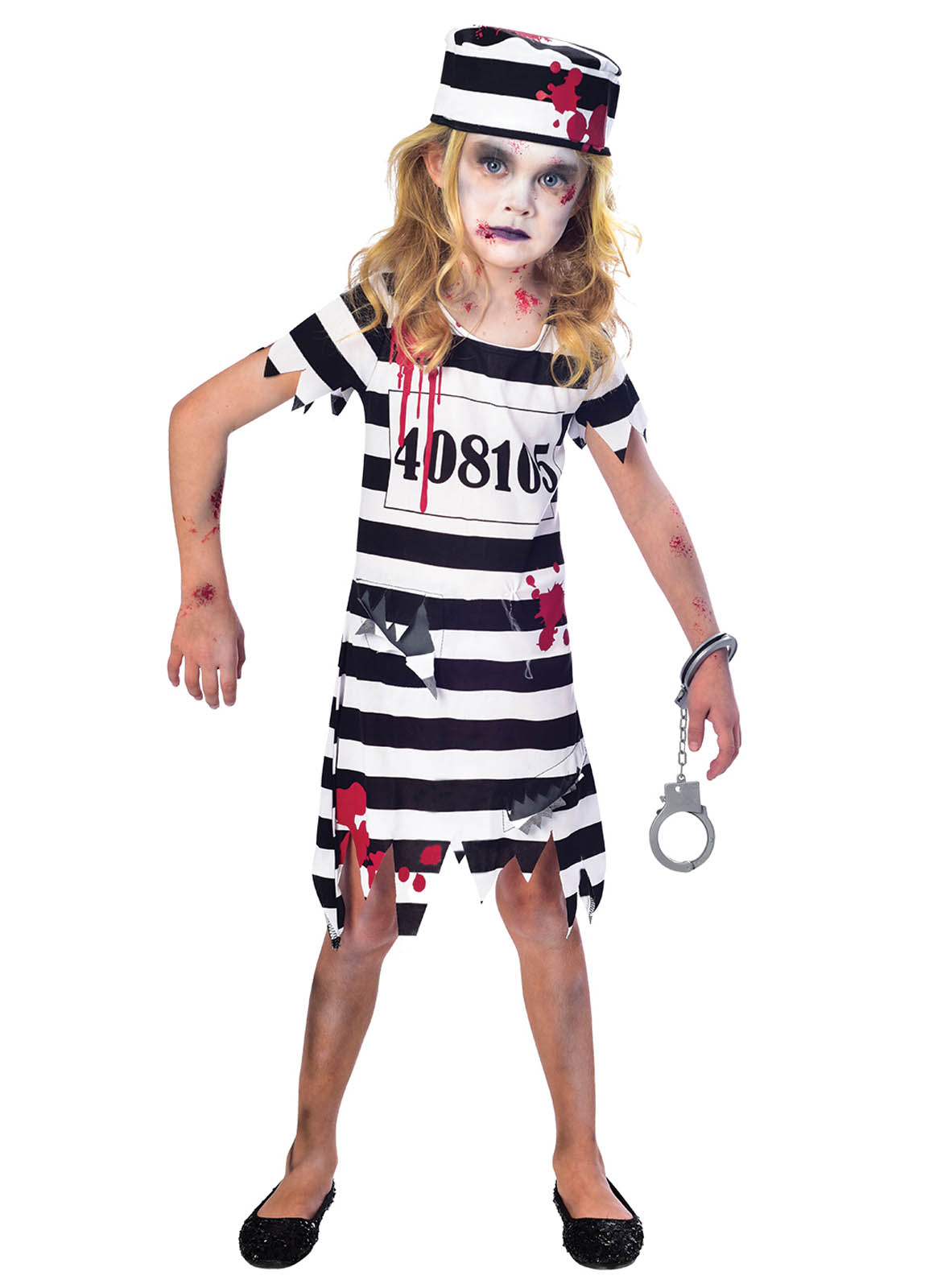 Zombie Convict Girl Child Costume