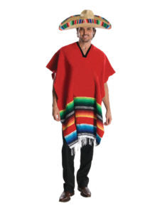 Red Mexican Poncho Costume