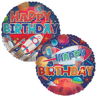 Happy Birthday Rocket 18" Foil Balloon