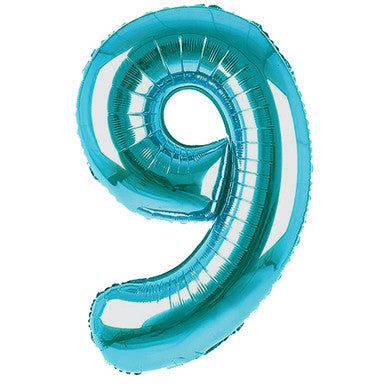 Giant Foil Number Balloon Shiny Pale Blue