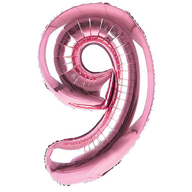 Giant Foil Number Balloon Shiny Pale Pink