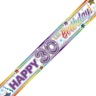 Happy 30th Birthday Rainbow Star Banner