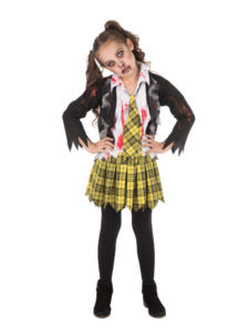 Zombie School Girl Child Yellow Costume