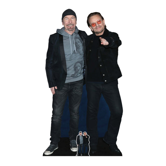U2 Bono and Edge Cardboard Cutout 178cm