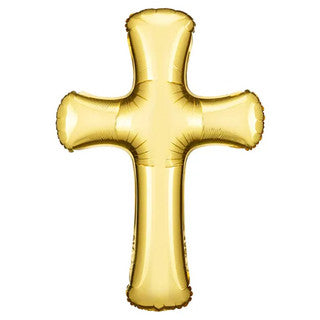 Gold Cross Supershape Foil Balloon