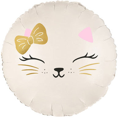 Cat with Bow 18" Foil Balloon