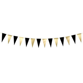 Plain Black and Gold Metallic Bunting