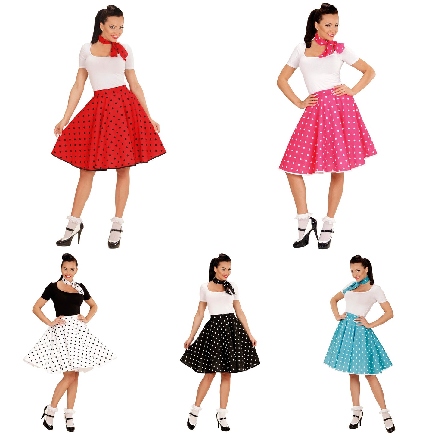 50's Polka Dot Skirt and Scarf Adult