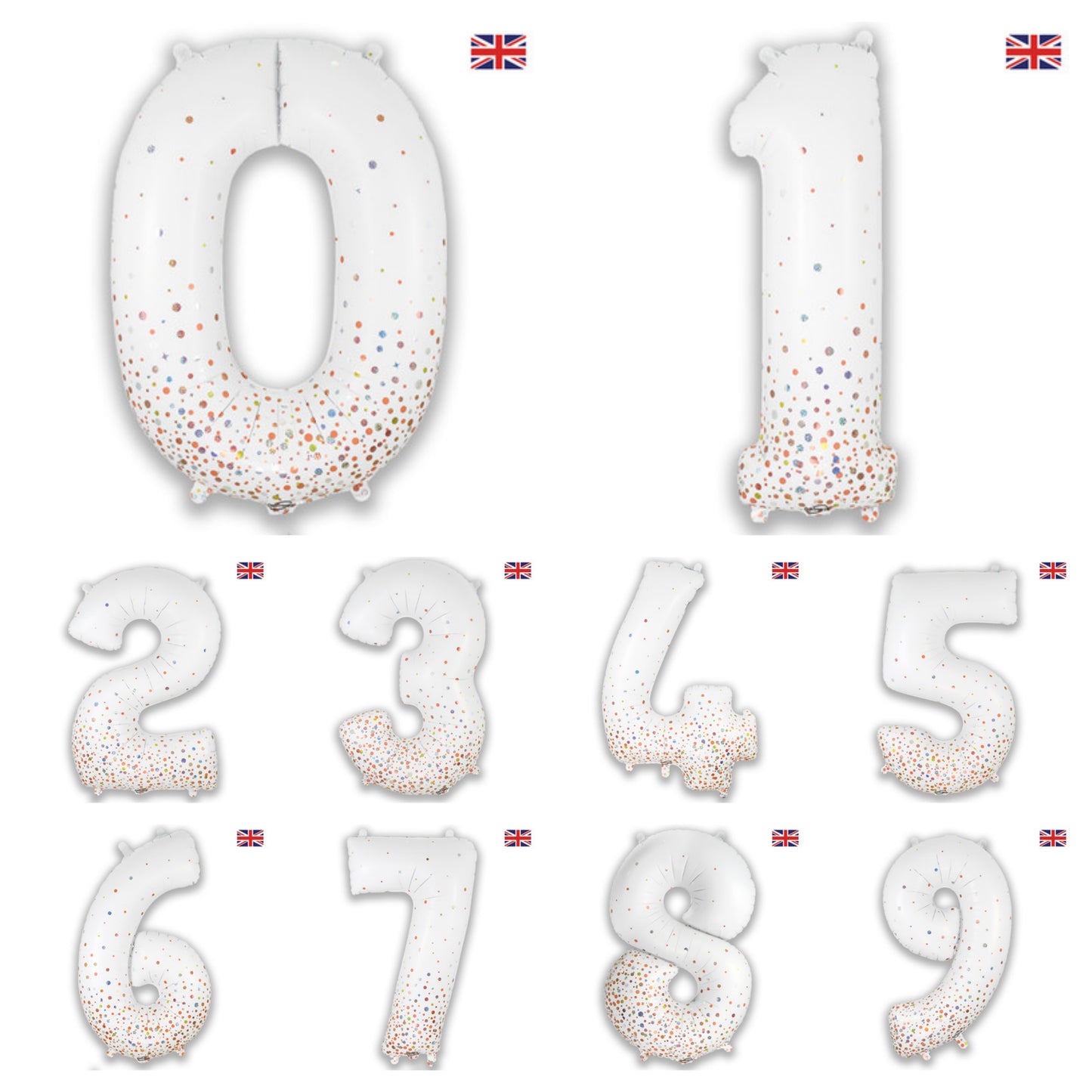 Giant Foil Number Balloon Rose Sparkling Fizz