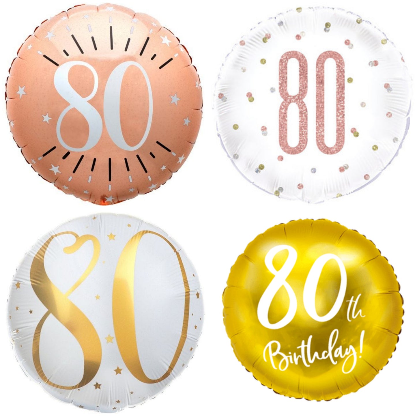 Age 80 Rose and Gold 18" Foil Balloon