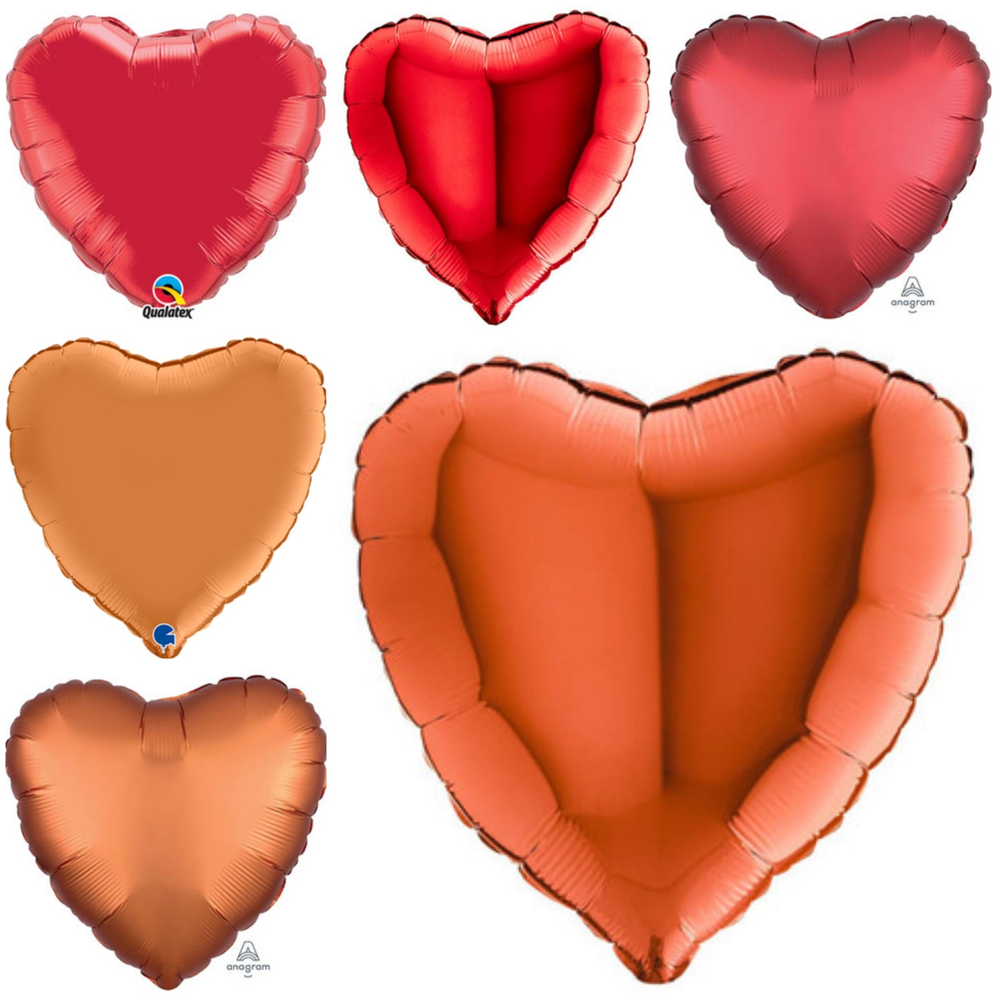 Plain Heart Red/ Orange 18" Balloon
