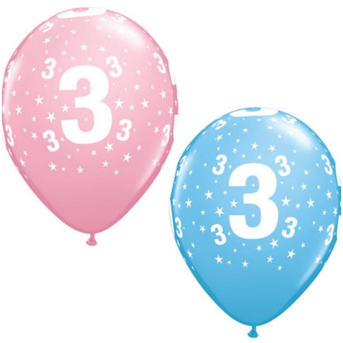 Age 3 Latex Balloon Scatter Stars - 6 Pack