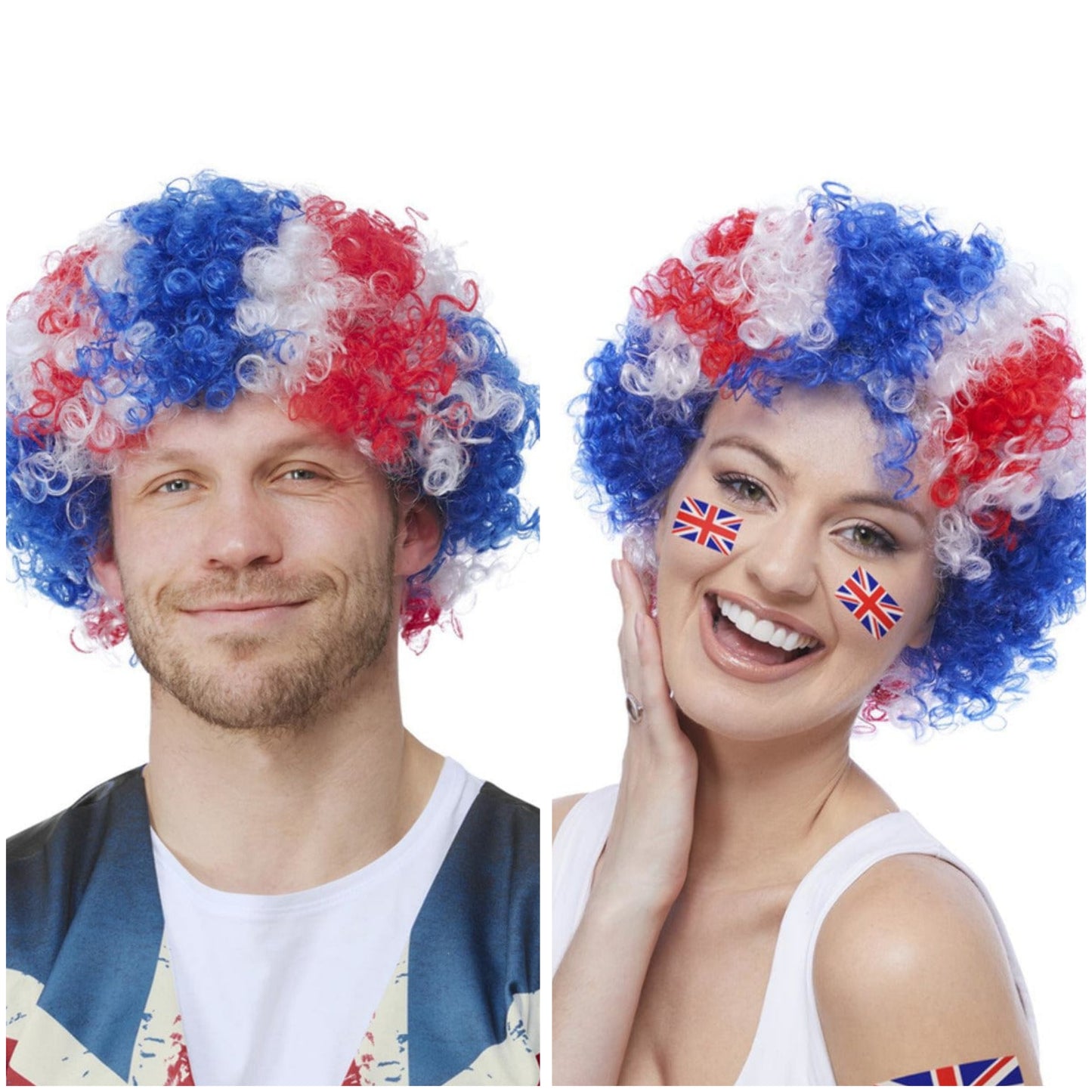 Union Jack Afro Wig