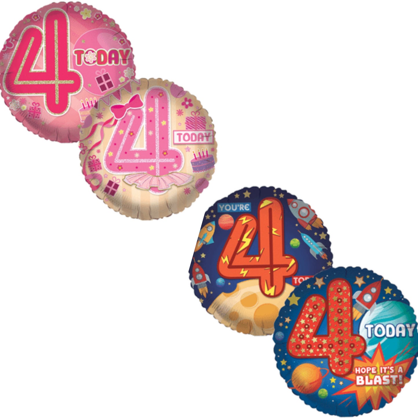 Age 4 Characters 18" Foil Balloon