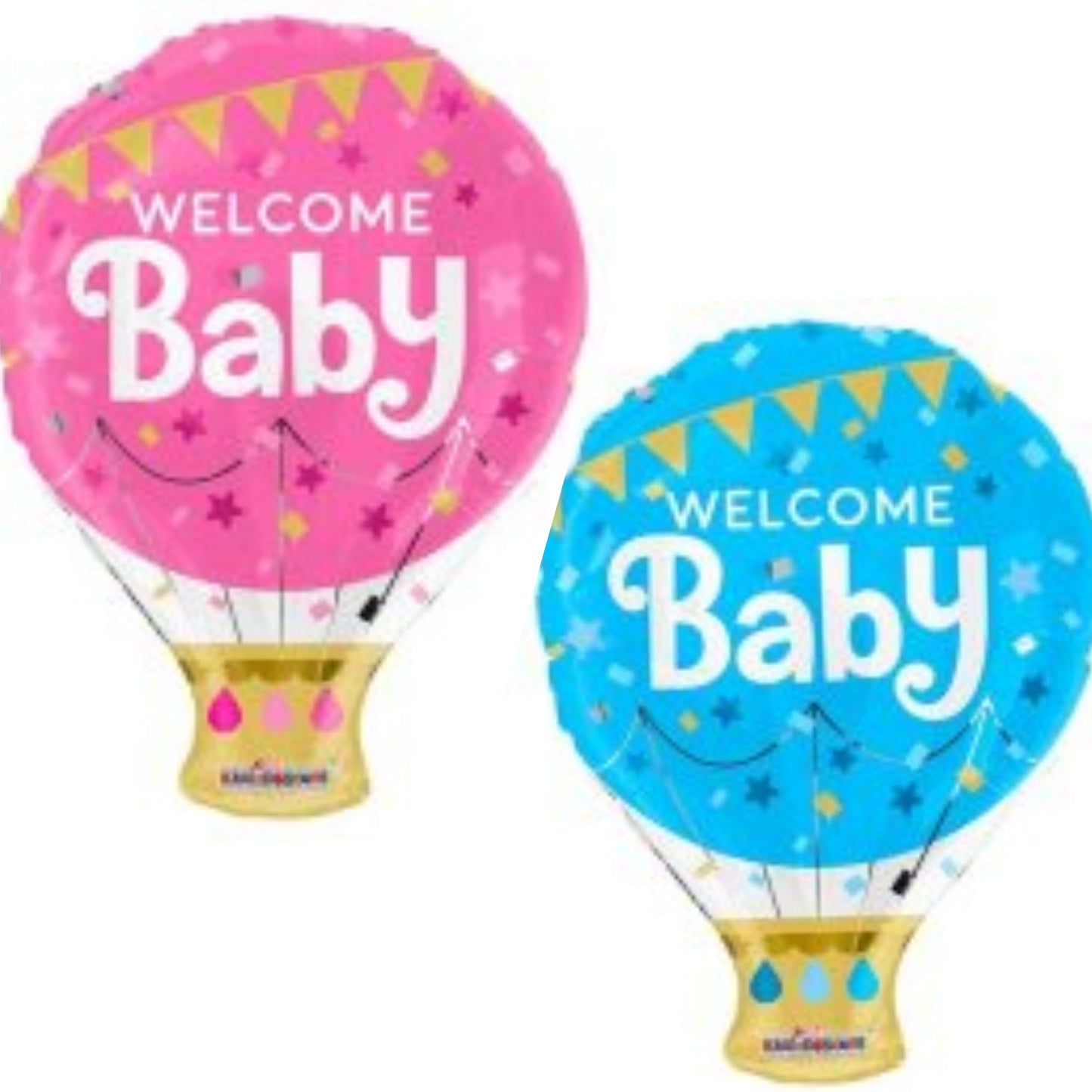 Welcome Baby Girl/ Boy Hot Air Balloon Jr Shape 18" Foil Balloon