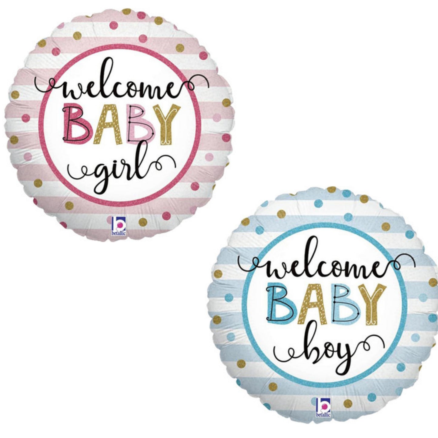 Welcome Baby Girl/ Boy Modern Dots 18" Foil Balloon