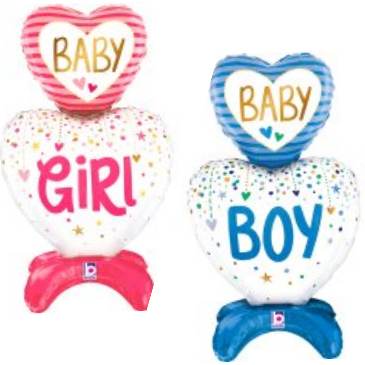 Baby Girl/ Boy Stand Up Airfilled Supershape Foil Balloon