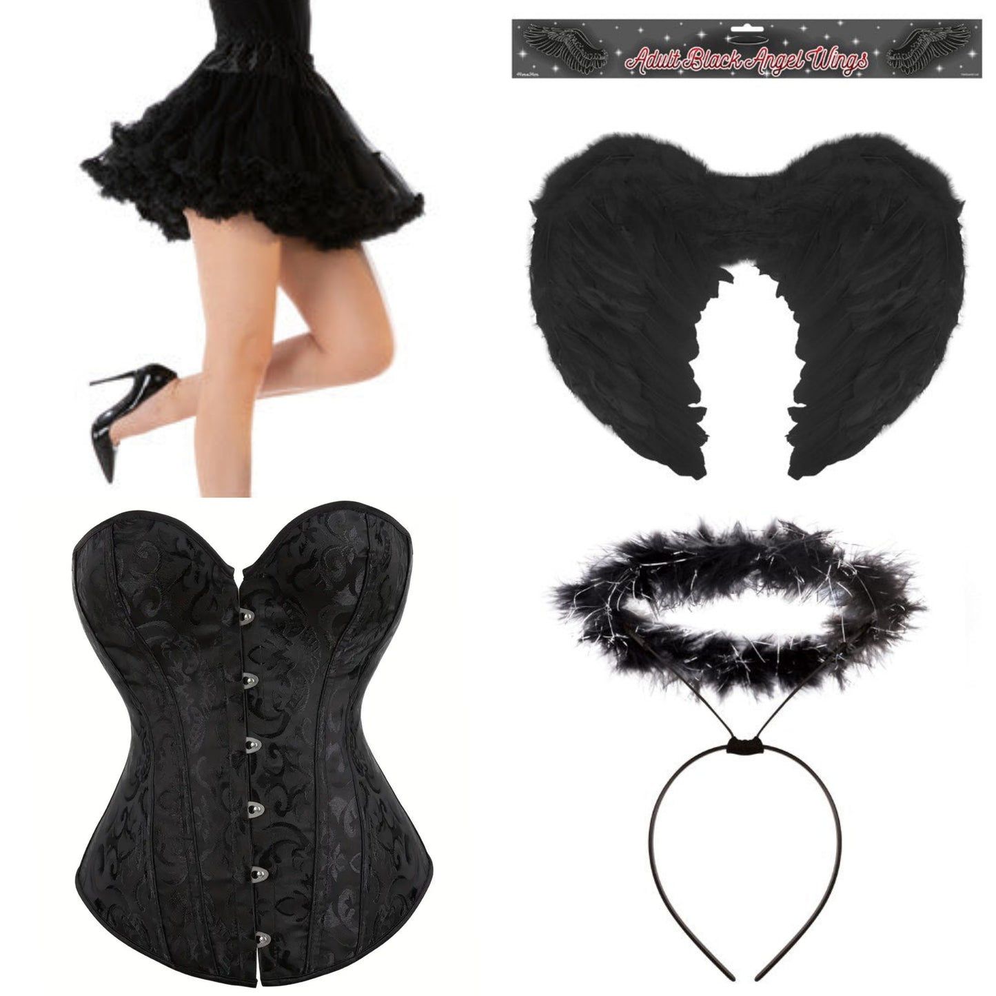 Deluxe Full Set Tutu Bundle Black Costume (inc Corset) *Save Money as a Bundle*