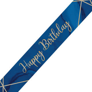 Happy Birthday Navy Blue and Gold Banner