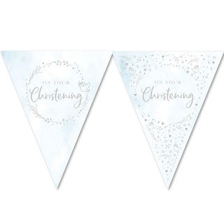 On Your Christening Blue Paper Bunting