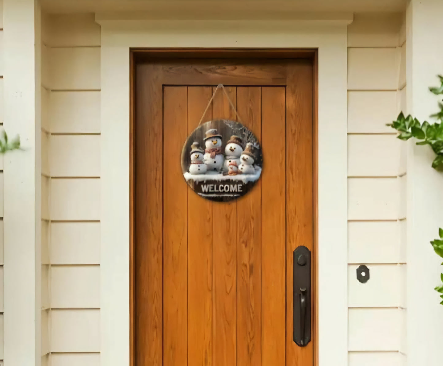 Vintage Snowman Wooden Plaque Sign