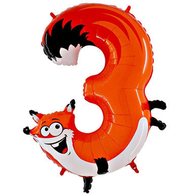Giant Foil Animal Zooloon Number Balloon - 3