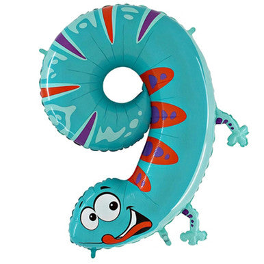 Giant Foil Animal Zooloon Number Balloon - 9