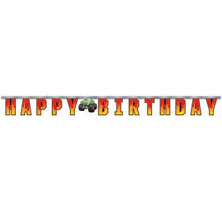 Happy Birthday Monster Truck Banner