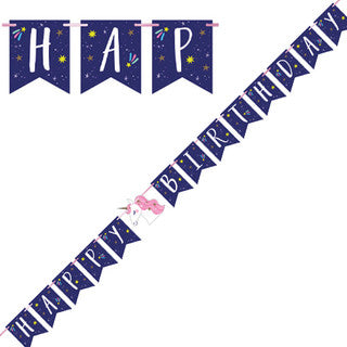 Happy Birthday Unicorn Galaxy Banner