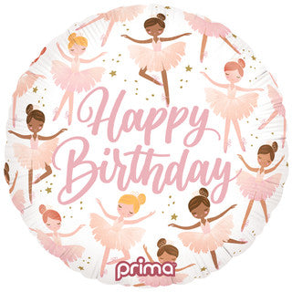Happy Birthday Ballerina 18" Foil Balloon