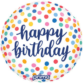 Happy Birthday Dots 18" Foil Balloon