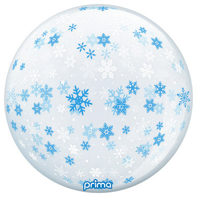 Blue Snowflake Sphere Supershape Balloon
