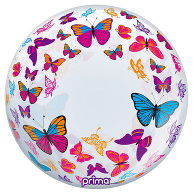 Coloured Butterflies Sphere Bubble Foil Balloon