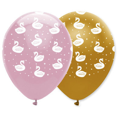 Swan 11'' Latex Balloons 6 Pack