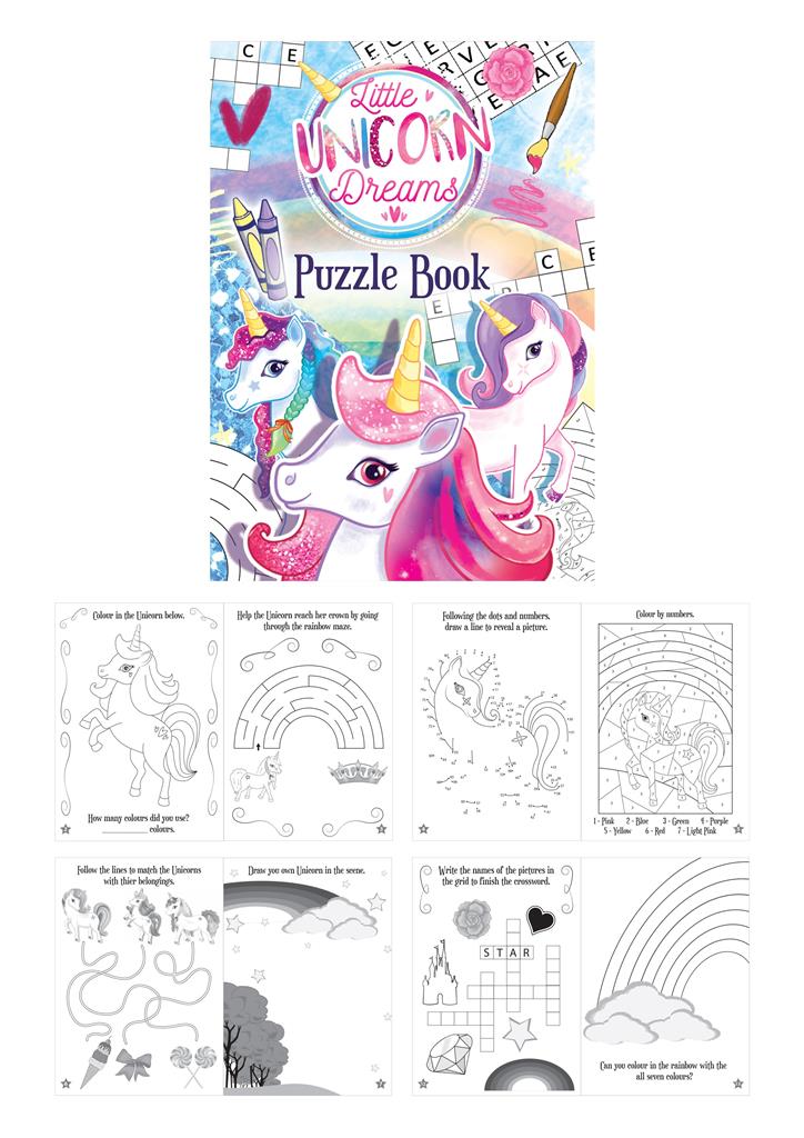 Unicorn puzzle activity book