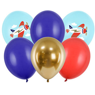 Classic Plane Latex Balloons 6 Pack
